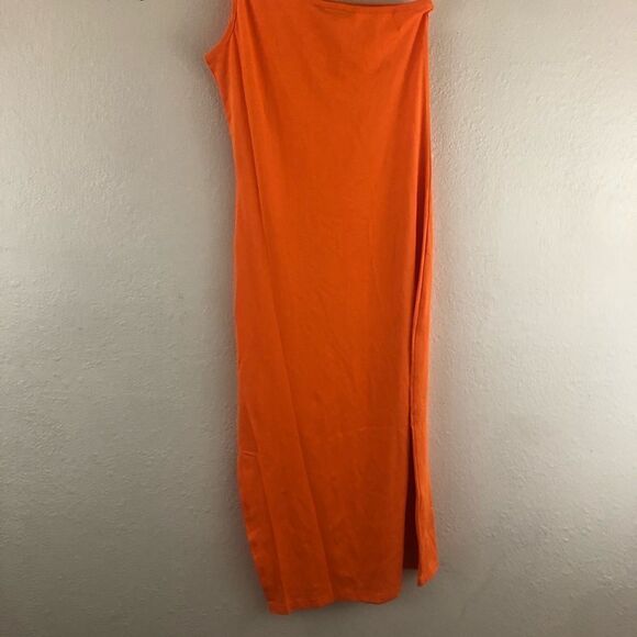 SHEIN Neon Orange One strap Split Dress size S. New with tags - Picture 4 of 5